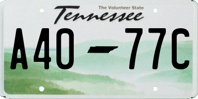 TN license plate A4077C