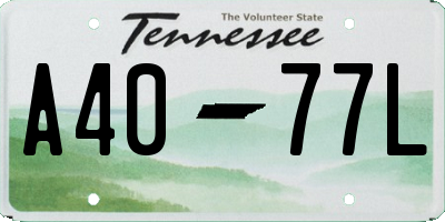 TN license plate A4077L