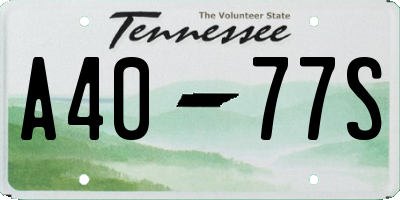 TN license plate A4077S