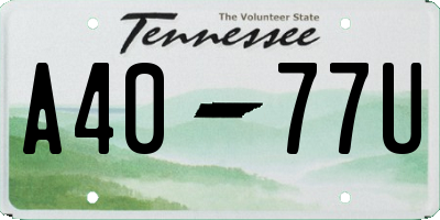 TN license plate A4077U