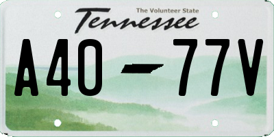 TN license plate A4077V
