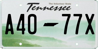 TN license plate A4077X