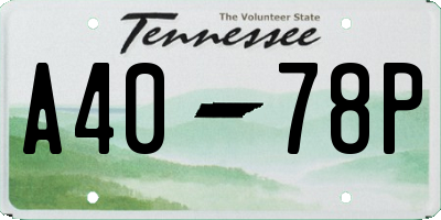TN license plate A4078P