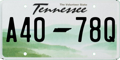 TN license plate A4078Q