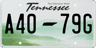 TN license plate A4079G