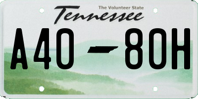 TN license plate A4080H
