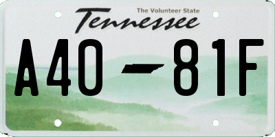 TN license plate A4081F