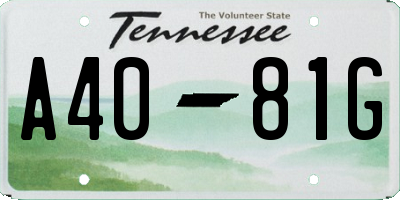 TN license plate A4081G
