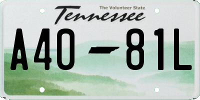 TN license plate A4081L