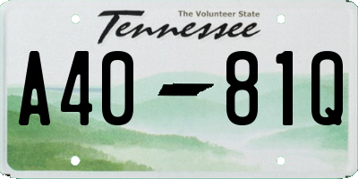 TN license plate A4081Q
