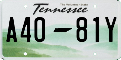 TN license plate A4081Y