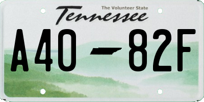 TN license plate A4082F