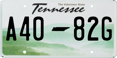 TN license plate A4082G