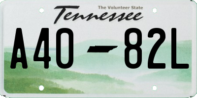 TN license plate A4082L