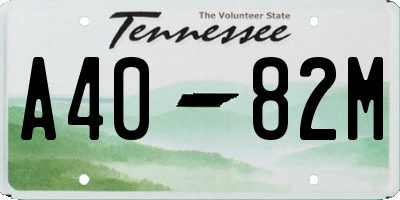 TN license plate A4082M