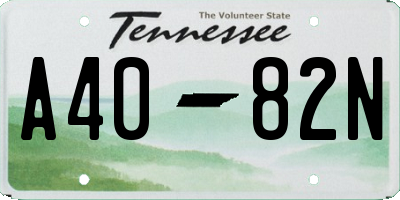 TN license plate A4082N