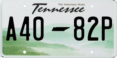 TN license plate A4082P