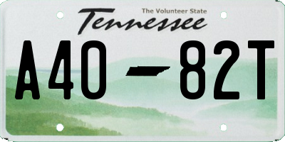 TN license plate A4082T