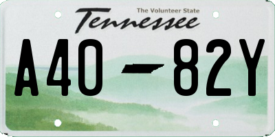 TN license plate A4082Y