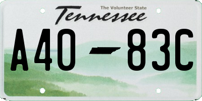 TN license plate A4083C