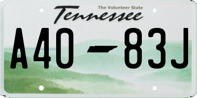 TN license plate A4083J