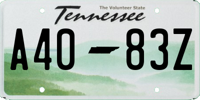 TN license plate A4083Z