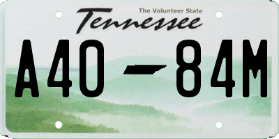 TN license plate A4084M
