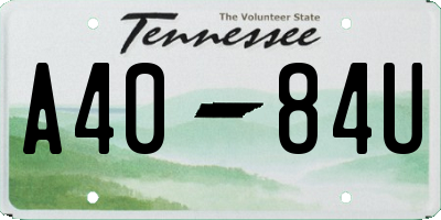 TN license plate A4084U