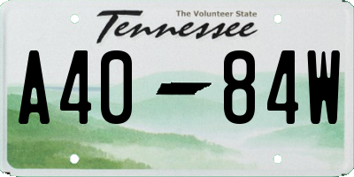 TN license plate A4084W