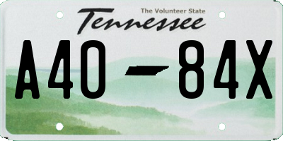 TN license plate A4084X