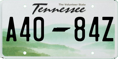 TN license plate A4084Z
