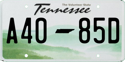 TN license plate A4085D