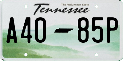 TN license plate A4085P