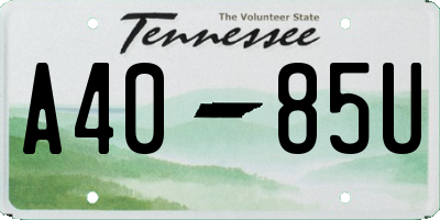 TN license plate A4085U