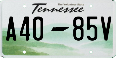 TN license plate A4085V