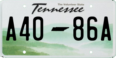 TN license plate A4086A