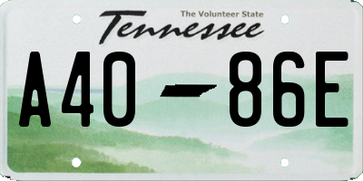 TN license plate A4086E