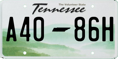 TN license plate A4086H
