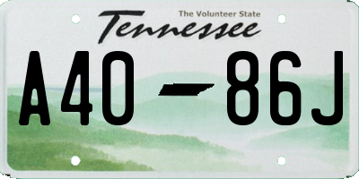 TN license plate A4086J