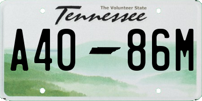 TN license plate A4086M