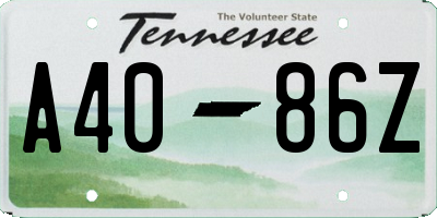 TN license plate A4086Z