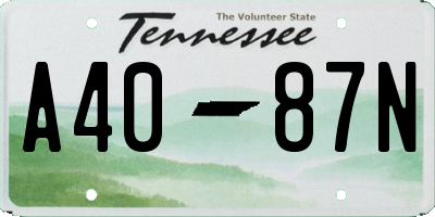 TN license plate A4087N