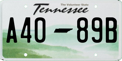 TN license plate A4089B