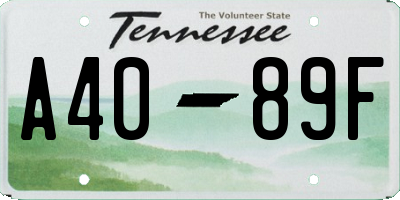 TN license plate A4089F