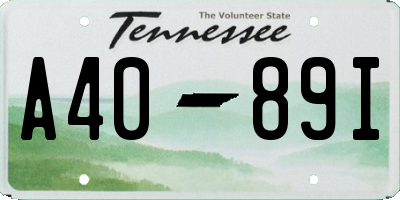 TN license plate A4089I