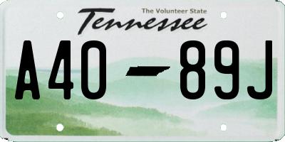 TN license plate A4089J