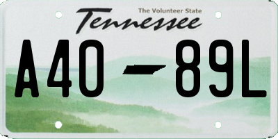 TN license plate A4089L