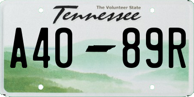 TN license plate A4089R