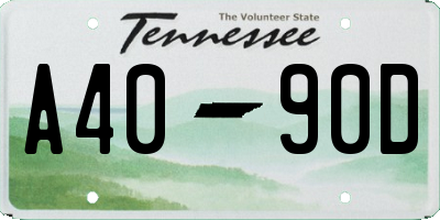 TN license plate A4090D