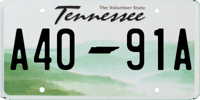 TN license plate A4091A